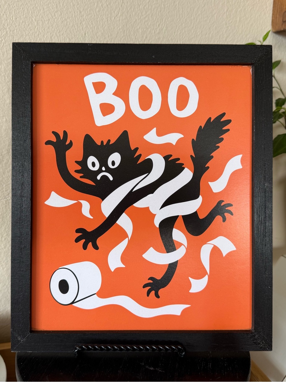 Target Bullseye Playground BOO Black Cat Bathroom Wall Art Halloween